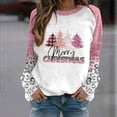 thumbnail image 2 of WREESH Womens Fashion Tunic Top Christmas Shirts Crewneck Print Pullover Regular Fit Raglan Long Sleeve Tops Christmas Blouse Casual Tunic Tops Pink, 2 of 4