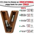 thumbnail image 4 of Piggy Bank, Wooden Letter Piggy Bank for Kids Boys Girls Gifts, Alphabet V Money Bank Coin Bank, 4 of 5