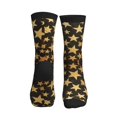 thumbnail image 2 of Athletic Socks Gold Glitter Stars Pattern Sport Running Calf Socks Crew Socks for Men Women, 2 of 7