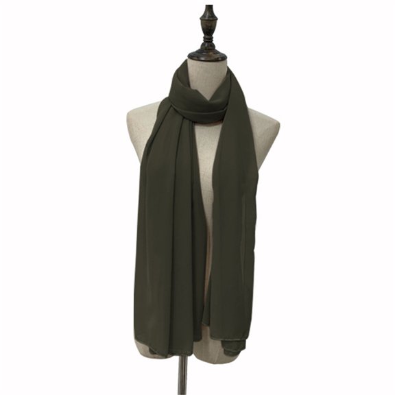 ZWGHEBK Women's Long Scarf Soft Lightweight Thin Summer Chiffon Sheer Scarf for Women Elegant Ladies Solid Color Scarves Shawls and Wraps