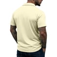 thumbnail image 4 of GrmtClth Polo Shirts for Men 2026 Spring Fashion Short Sleeve Golf Shirt Loose Quarter Zip Tee Dressy Collared Outfit with Pocket Beige 2XL, 4 of 6