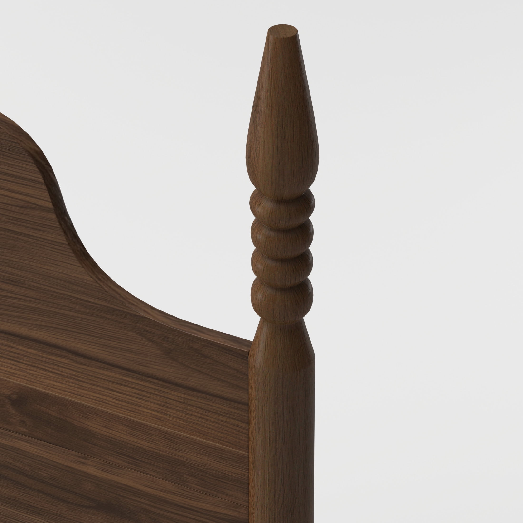 GDF Studio King Size Platform Bed with Tall Curved Headboard and Spindle Design, Walnut