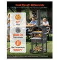 thumbnail image 2 of Outdoor Pizza Oven 12", Pellet Wood Fired Pizza Oven, 1000°F Pizza Maker, Portable BBQ Oven w/ Wheels, Wood Burning Oven for Pizza, Camping, Backyard, 2 of 9
