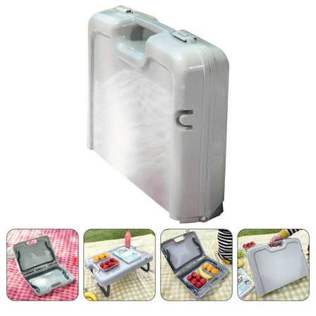 Milisten 1Set Compact Plastic Table for Outdoor Picnics 37x29cm