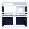 thumbnail image 5 of Twin Over Twin House Bunk Bed with Tent, Twin Bunk Beds Frame with Windows Sills and Build-in Ladder, House Shaped Bunk Bed with Safety Rails for Teens Adults, Blue, 5 of 9