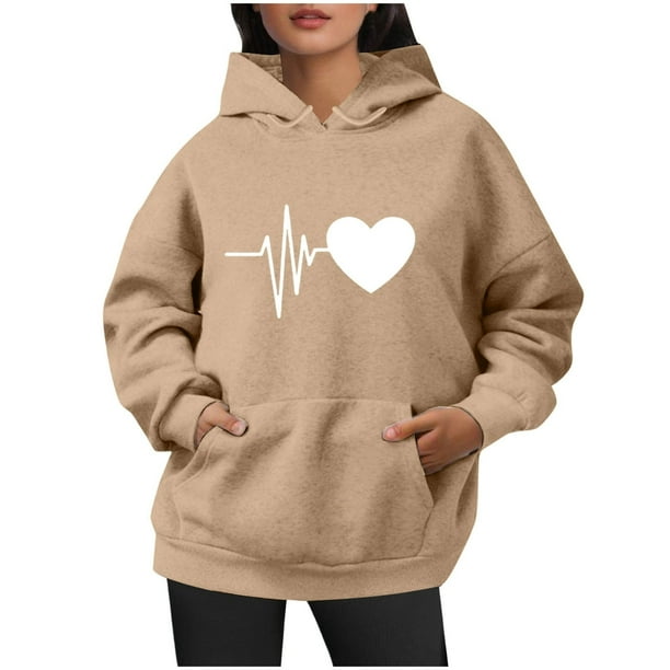 WILLBEST Sudadera con Capucha y Cordón Ajustable, Estilo Casual, para Mujer, Ideal para Otoño E Invierno, Perfecta para Actividades Al Aire Libre Tallas Grandes, con Estampado de Letras X-Grande