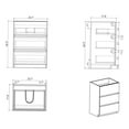 thumbnail image 6 of Gray Bathroom Storage Cabinet with 3 Drawers, Freestanding Vanity Without Sink, Melamine Material, 6 of 6