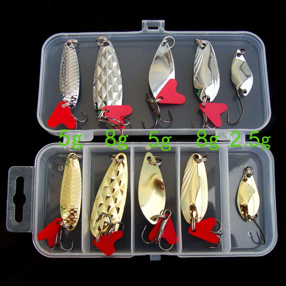 Details about   10 PCS Fishing Lures Metal Spinner Baits Bass Tackle Crankbait Trout Spoon Trout 