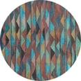 thumbnail image 1 of Ahgly Company Indoor Round Oriental Light Blue Traditional Area Rugs, 7' Round, 1 of 4