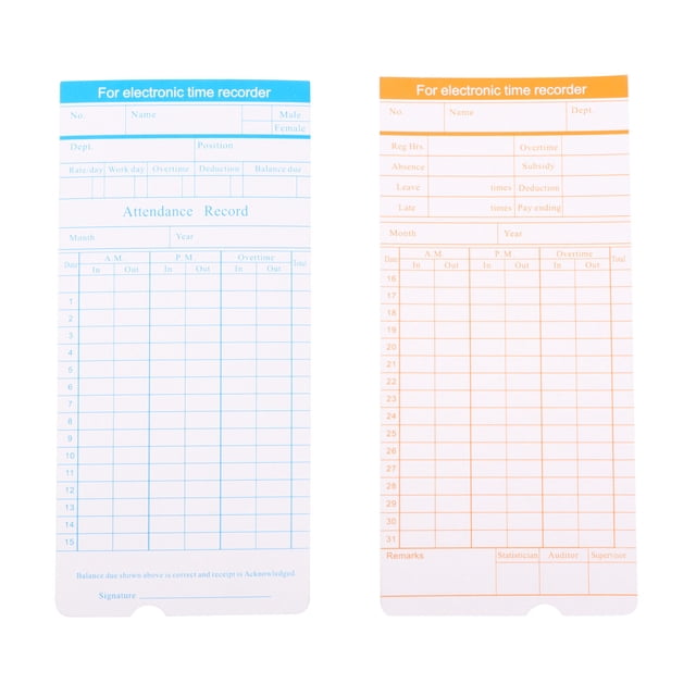 Hytrove 1set Attendance Recorder Cards Of Cards For Office Use Simple Design For Morning And Afternoon Tracking