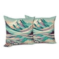 thumbnail image 4 of Ambesonne Lake Throw Pillow Cover Pack of 2, Snowy Mountain Dreamland Print, 2 Pcs-18"x18", Seafoam Coral Plum, 4 of 5