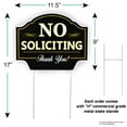 thumbnail image 3 of Signs Authority No Soliciting Sign for House - 11.5"x9" Durable Coroplast with Metal H-Stake - No Solicitors Sign for Front Door - Non-Reflective No Soliciting Yard Sign Deter Door Knockers, 3 of 7