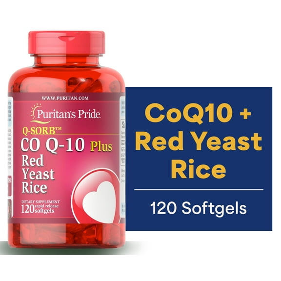 Q-Sorb CoQ10 Plus Red Yeast Rice,120 Softgels by Puritan's Pride