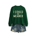 thumbnail image 4 of Holzkary Sweatshirts for Women Hoodies I Could Be Meaner Sweatshirt Long Sleeve Shirts Funny Graphic Tees Graphic Printed Pullover Top Comfy Fall Winter Outfits Clothes 2025 Fashion Blackish Green Xl, 4 of 4