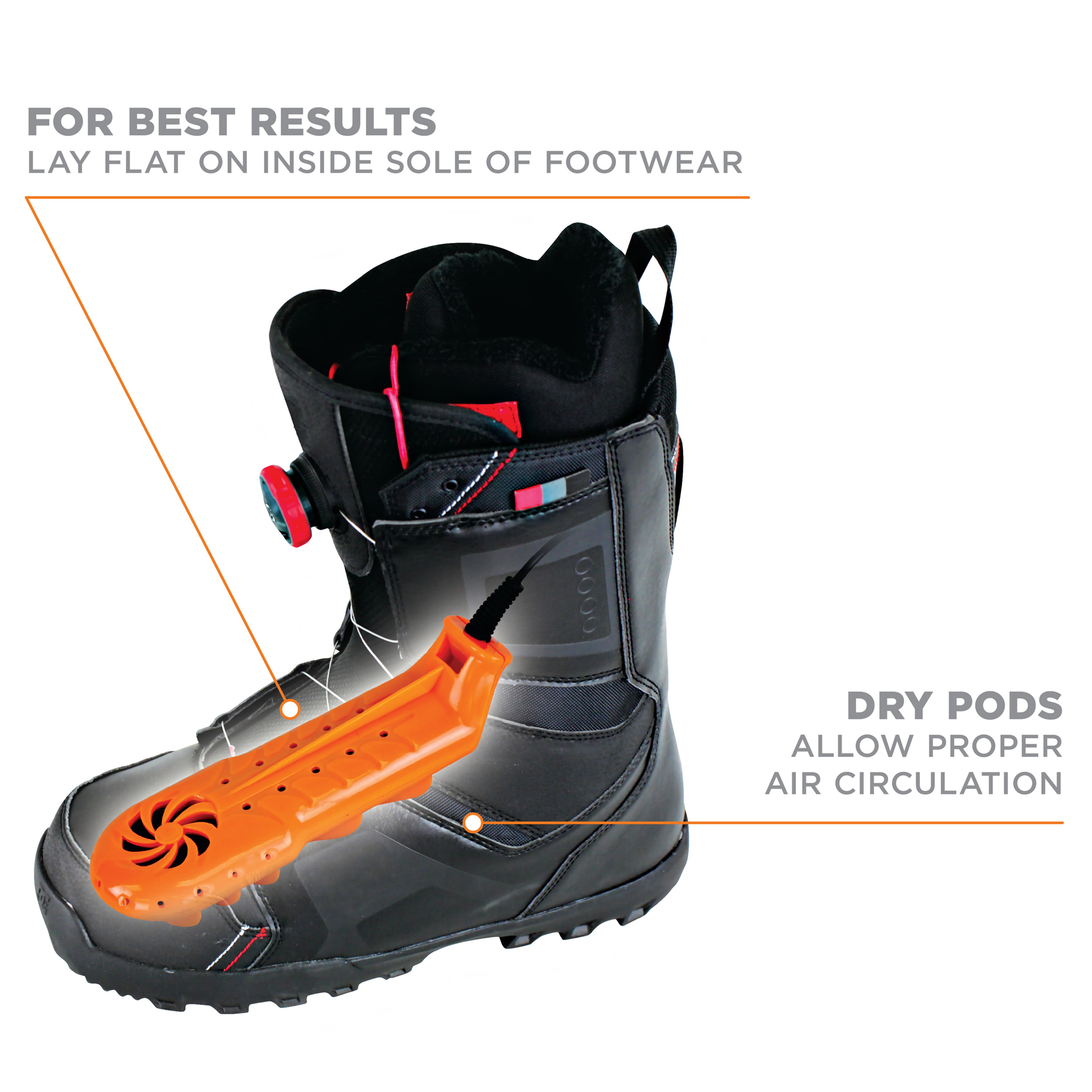 DryGuy Circulator Boot and Shoe Dryer, Orange
