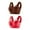 Red/Brown, variant on WREESH 2 Pack T-Shirt Bra Women Underwire Underwear Thin Lace Solid Color Push-Up Adjustment Bra Back-Smoothing Seamless Bra Underwear Black