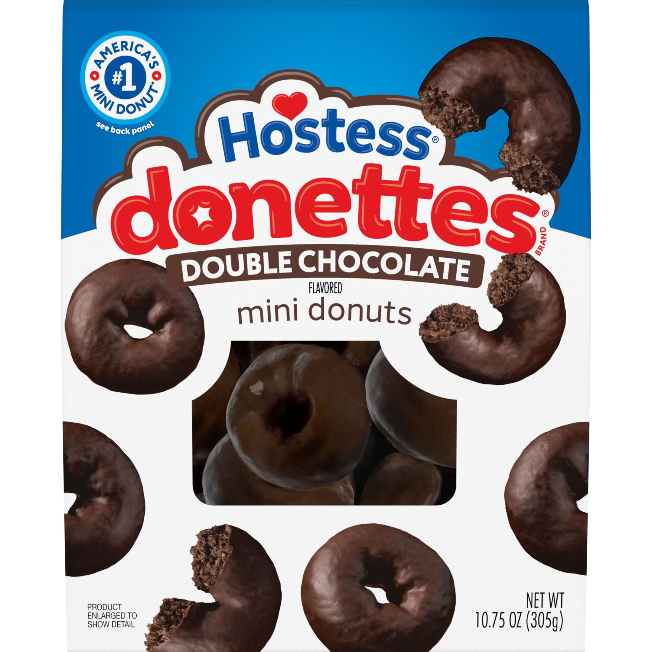 (3 pack) Hostess Donettes, Double Chocolate Naturally Flavored Mini Donuts, 10.75 oz Bag