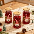 thumbnail image 6 of Christmas Cups Iced Coffee Cup Christmas Decorations 16 oz Glass Cup with Lids & Straws Xmas Mug Tumbler Xmas Gifts - Christmas Gifts for Women Mom Her #A5, 6 of 6