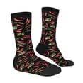 thumbnail image 2 of Goofa Red Chili Printed Men's Crew Socks, Soft Durable Breathable Moisture-Wicking with Odor Control Cotton socks, 2 of 9