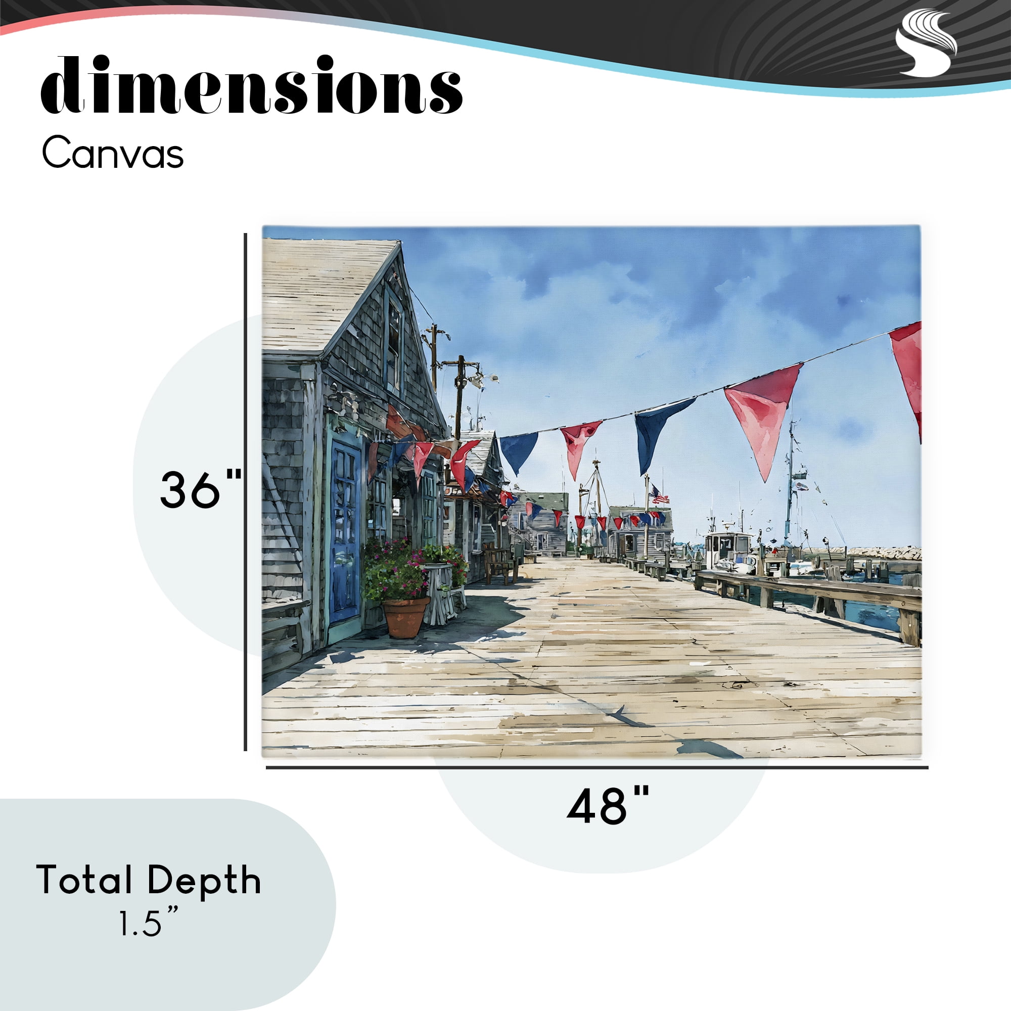 Stupell Industries Seaside Fishing Wharf Canvas Wall Art, design by Franklyn Gregory