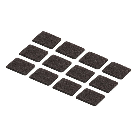24pcs Felt Furniture Pads, 1 Inch Square Small Felt Chair Leg Floor Protectors Prevent Scratches, Dark Brown