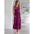 thumbnail image 6 of ANRABESS Women Summer Casual Sleeveless Crewneck Sundress Aline Flowy Tiered Maxi Long Beach Dress Vacation Outfits MediumPurple, 6 of 12