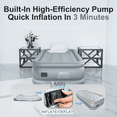 thumbnail image 5 of Twin Air Mattress with Built-in Wireless Pump-Inflatable Bed for Camping&Guests,All Fabric Cooling Toppe,18"Gray,3 Minutes Inflation, 5 of 8