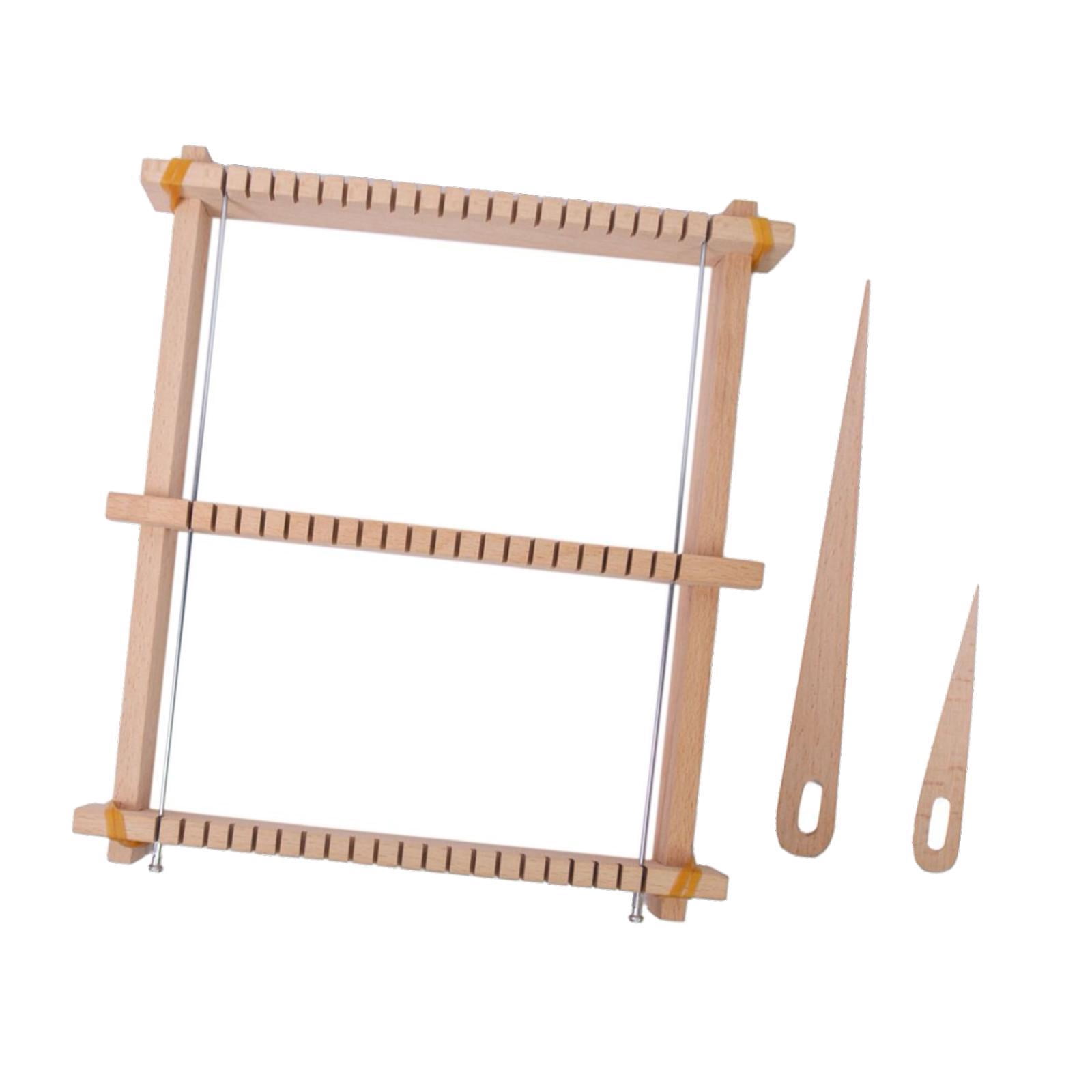 balikha Wooden Weaving Loom Kit with Wooden Crochet Needle 24x 28 cm for Beginners Adults and Children Tapestry Loom for Wall Hanging