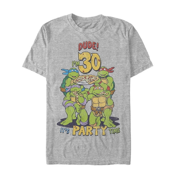 Men's Teenage Mutant Ninja Turtles 30th Birthday Pizza Party Graphic Tee Athletic Heather 2X Large
