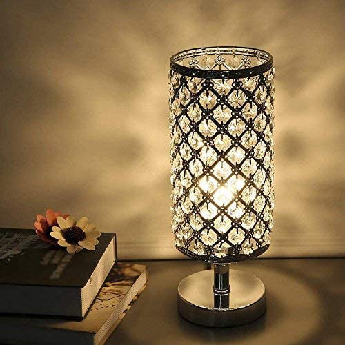 Crystal Table Lamp Modern Nightstand, Modern Lamp Shades For Table Lamps