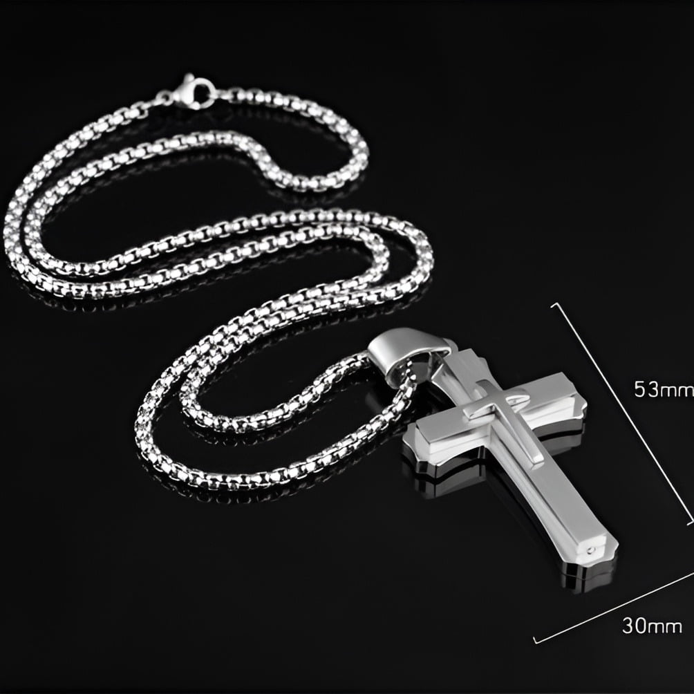 Hip Hop Christian Jesus Cross Necklace for Women Men 14K Yellow Gold Choker Prayer Baptism Gift Jewelry