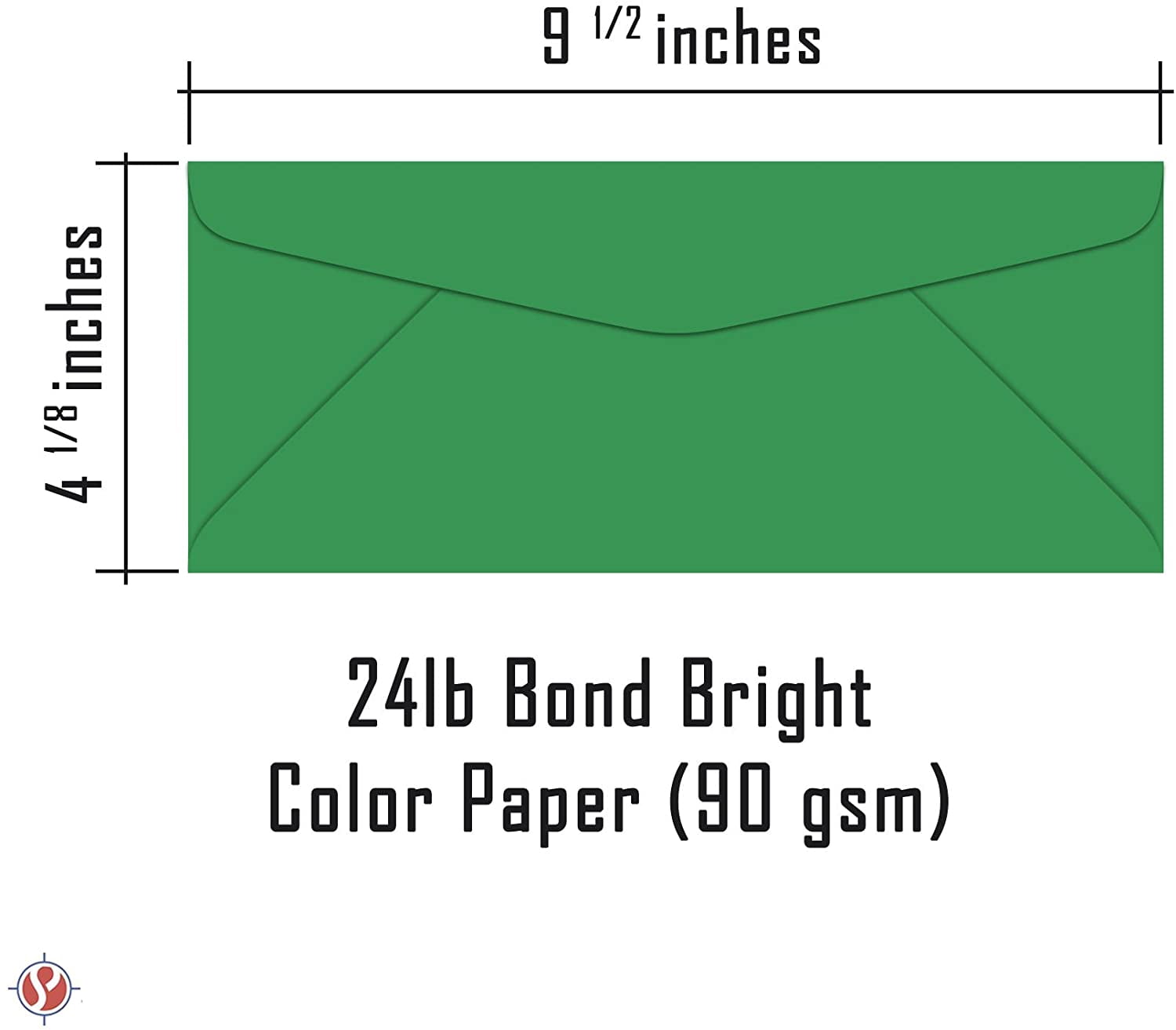 Green #10 Business Color Mailing Envelopes | 4 1/8 X 9 ½ inches | 24lb Bond Bright Color Paper (90 GSM) | 50 Envelopes Per Pack