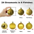 thumbnail image 3 of 24-Pack 3.2" Gold Large Christmas Balls Ornaments, Shatterproof Hanging Balls for Tree, Wedding, Party & Holiday Decorations, 3 of 7