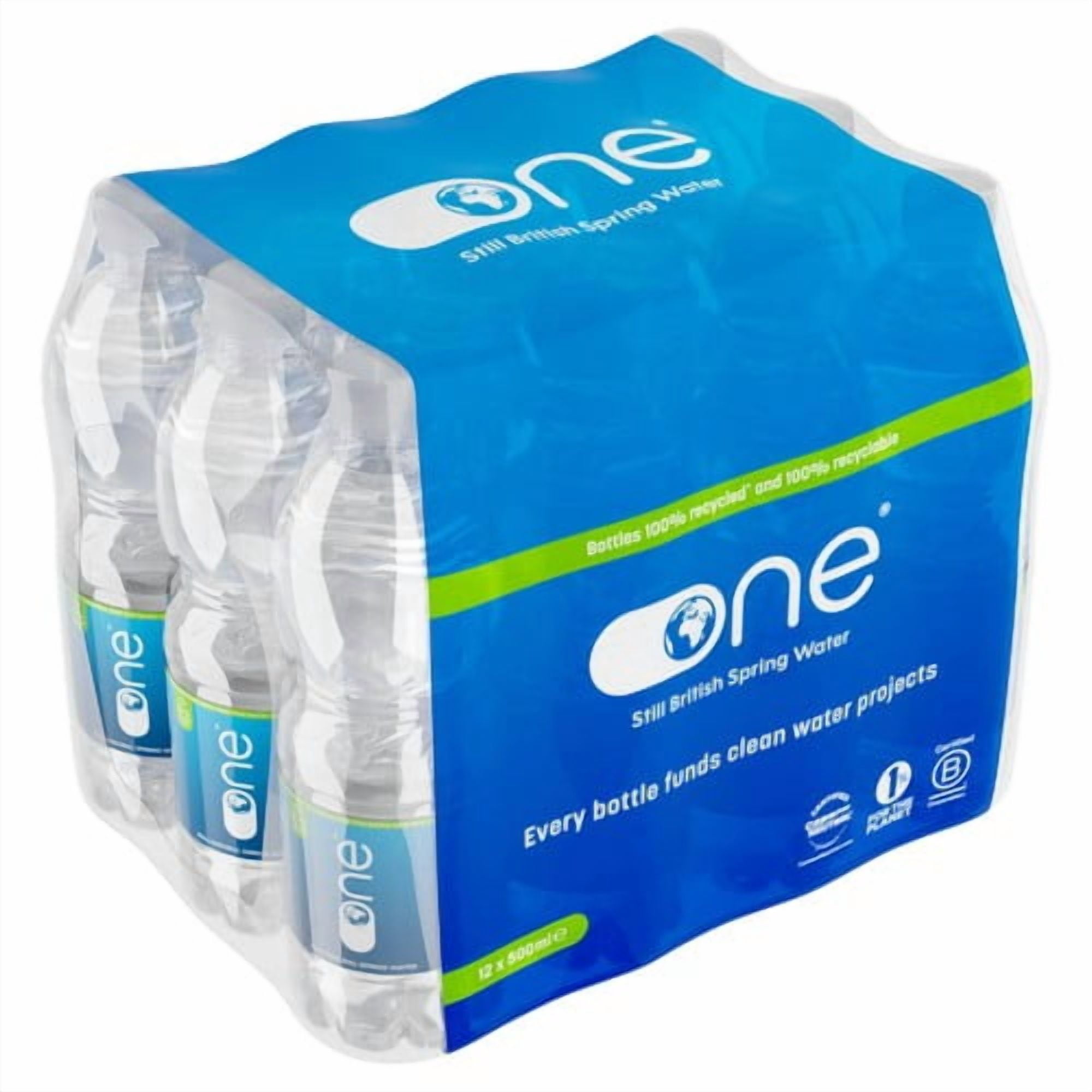 One Water Still Spring Water 12 x 500ml, British Import (Pack of 2)