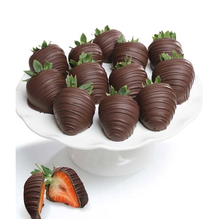 From You Flowers - Belgian Dark Chocolate Covered Strawberries - 12 Pieces for Birthday, Anniversary, Get Well, Congratulations, Thank You, All Occasions