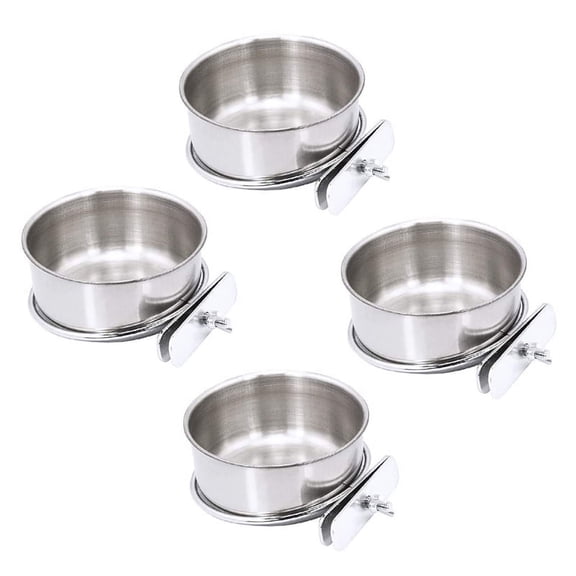 4 Pack Bird Cage Food Water Dispenser Parrot Food Dish Bird Feeder Cup for Cage, Bird Food Holder Container