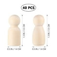 thumbnail image 4 of 40 unids Peg Peg People Dolls Figuras inacabadas Muñecas de madera Muñecas Pintura artesanías para el arte artesanal de bricolaje, 4 of 6