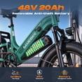 thumbnail image 3 of SAMEBIKE Electric Bike for Adults, 750W Peak Motor, 28 MPH, 48V 20Ah Removable Battery, 20"x4.0" Fat Tire E-Bike, Hydraulic Disc Brakes, 90-Mile PAS Range for Snow, Beach and Commuting, 3 of 9