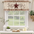 thumbnail image 2 of Red Texas Star Rustic Curtain Valances for Windows, Kitchen Valance Window Treatments Panel 2 Pack, Farmhouse Berry Brown Wooden Rod Pocket Short Curtains for Bathroom Bedroom 42 x 18 Inch, 2 of 8