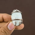 thumbnail image 2 of Natural Rainbow Moonstone Gemstone Handmade Copper Wire Wrap Ring Size 6, 2 of 4