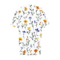 thumbnail image 6 of Sexlip Womens Short Sleeve V Neck Blouse Botanical Print Design Breathable Fabric Relaxed Silhouette for Daily Errands White XXXL, 6 of 6