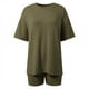 thumbnail image 5 of Conjunto deportivo para mujer: camiseta de cuello redondo y pantalones cortos deportivos. Poliéster transpirable. Lavable a máquina. Primavera/verano. XS-XXXXL., 5 of 7