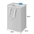 thumbnail image 6 of Kripyery 75000ml Laundry Basket with Double Handle Striped Printing Collapsible Dirty Clothes Hamper Bathroom Gadget for Daily Use, 6 of 8