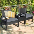thumbnail image 1 of Gymax 3PCS Patio Rattan Conversation Furniture Set Outdoor Yard w/ Grey Cushions, 1 of 10