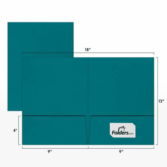 LUXPaper 9 x 12 Presentation Folders, Teal, 10/Pack