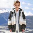 thumbnail image 4 of CCRFTGI Hoodie for Children Boys Girls Size 7 Sherpa Patchwork Fleece Lined Zip Hoodie Sweatshirt Trendy Fall Winter Jacket Cozy Warm School Uniform Sweater Dark Gray 11-12 Years, 4 of 6