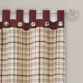 thumbnail image 2 of Traditional Elegance Tattersall Button Tab Top Window Curtain Panel - 52x84 - Burgundy, 2 of 3