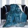 thumbnail image 2 of Majestic Wolf Throw Blanket, Realistic Winter Snow Wildlife Art Soft Flannel Fleece, Rustic Cabin and Lodge Decor for Sofa Bed 50x40, 2 of 6