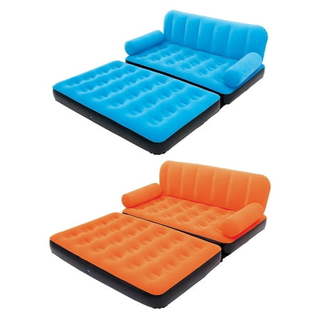 Multi-Max Inflatable Air Couch or Double Bed with AC Air Pump, Blue Multi-Max Air Couch with Sidewinder AC Air Pump - Orange | 10027 (Best Way To Clean Urine From Couch)
