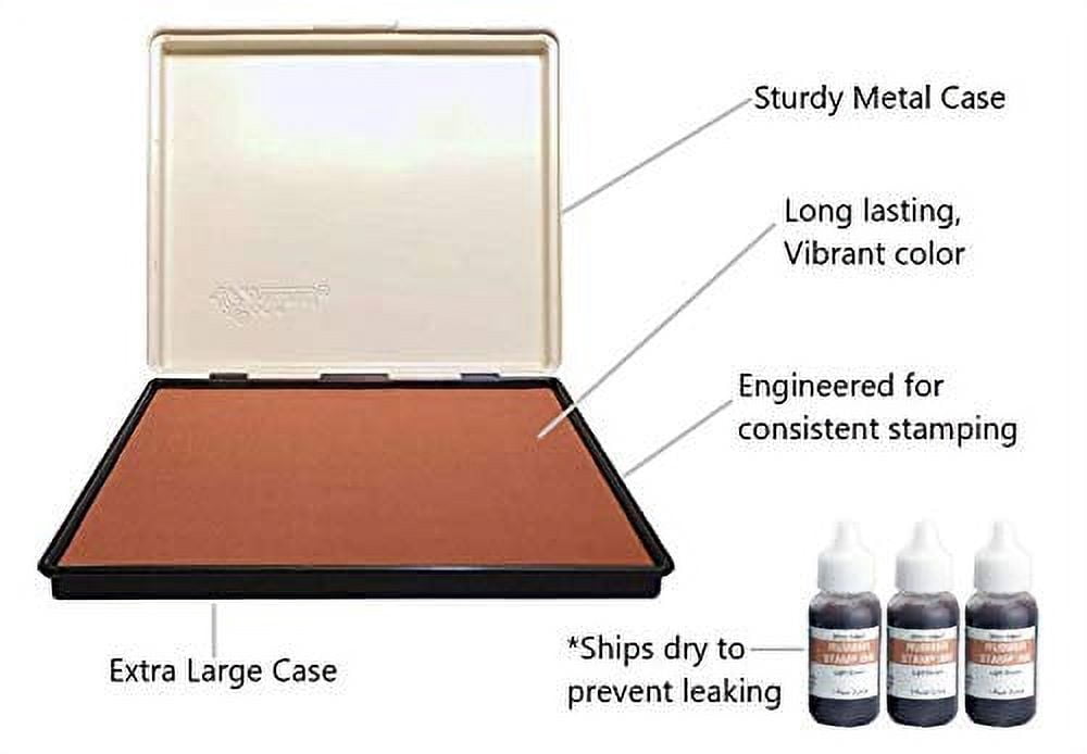 Infusion 8" x 12" Extra Large Industrial Stamp Ink Pad, Your Go to Large Stamp Ink Pad for Bright Color, Even Coverage and Durability, Light Brown Stamp Pad